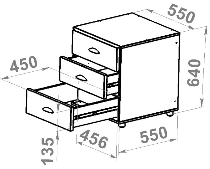 Тумба с ящиками Modul 4 (СМД 04), Клен в Курске - изображение 1