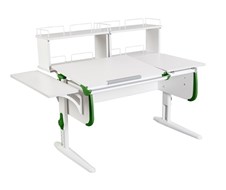 Детский стол-трансформер 1/75-40 (СУТ.25) + Polka_b 1/550 + Polka_zz 1/600 (2 шт.) белый/белый/Зеленый в Туле