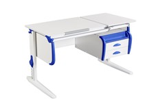Детский стол-трансформер 1/75-40 (СУТ.25) + Tumba 3  белый/белый/Синий в Салехарде