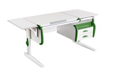 Детский стол-трансформер 1/75-40 (СУТ.25) + Polka_b 1/550 + Tumba 3 белый/белый/Зеленый в Костроме