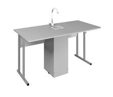 Детский стол 2-местный для кабинета химии Стандарт 7, Пластик Серый/Светло-серый в Оренбурге