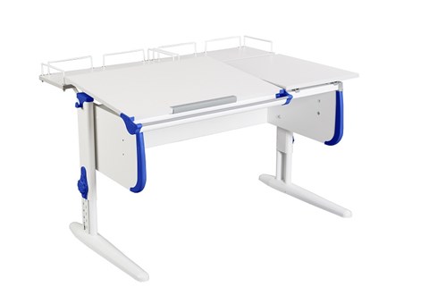 Детский стол-трансформер 1/75-40 (СУТ.25) + Polka_z 1/600 (2шт) белый/серый/Синий в Липецке - изображение