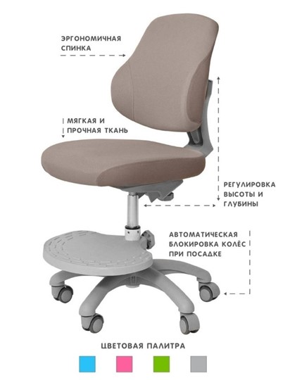 Растущее кресло Holto-4F серое в Саранске - изображение 3