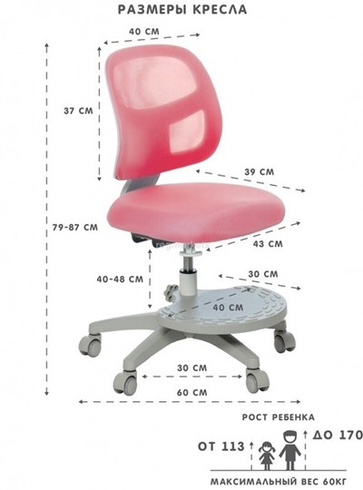Детское растущее кресло Marte Pink в Смоленске - изображение 1