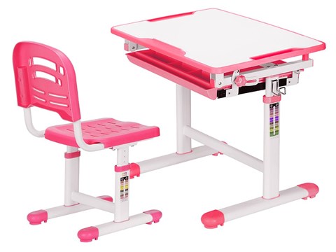 Растущий стол и стул Mealux EVO-06 Pink, розовая в Салехарде - изображение
