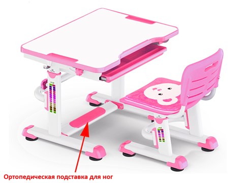 Растущий стол и стул Mealux BD-08 Teddy, pink, розовая в Екатеринбурге - изображение