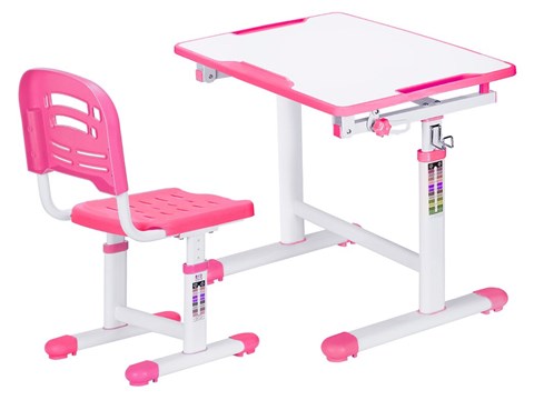 Растущая парта + стул Mealux EVO-07 Pink, розовая в Липецке - изображение