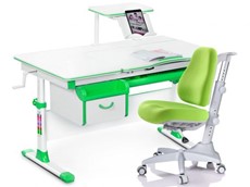 Комплект растущая парта + стул Mealux EVO Evo-40 Z (арт. Evo-40 Z + Y-528 KZ) / (стол+полка+кресло+чехол)/ белая столешница / цвет пластика зеленый в Самаре