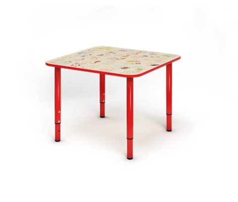 Стол регулируемый детский Азбука квадратный СДО-4 Красный в Твери - изображение