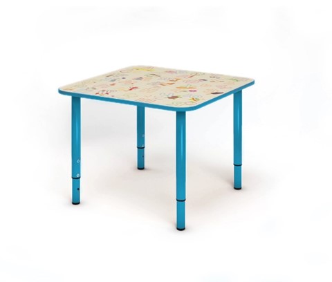 Растущий стол Азбука квадратный СДО-4 Синий в Вологде - изображение