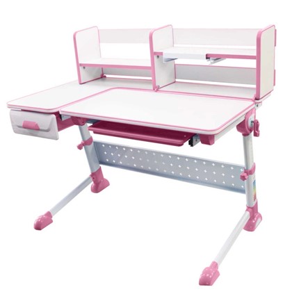 Детский стол-трансформер RIFFORMA-35, Белый+Розовый в Ульяновске - изображение