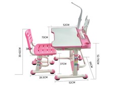 Стол растущий и стул Mealux EVO BD-04 Teddy New XL, с лампой, WP+Led, розовая в Белгороде - предосмотр 2