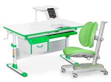Комплект растущая парта + стул Mealux EVO Evo-40 Z (арт. Evo-40 Z + Y-115 KZ) / (стол+полка+кресло+чехол), белый, зеленый в Брянске