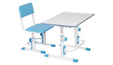 Растущий комплект мебели POLINI Kids Растущая парта-трансформер М1 и стул регулируемый L Белый-синий в Рязани