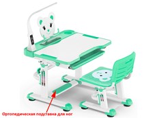 Растущая парта + стул Mealux EVO BD-04 Teddy New XL, с лампой, green, зеленая в Перми