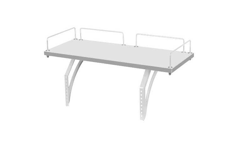 Растущий стол 1/75-40 (СУТ.25) + Polka_z 1/600 (2 шт.) + Polka_b 1/550 белый/серый/бежевый в Ижевске - изображение 2