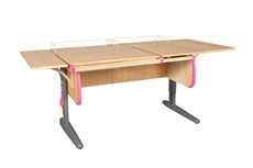 Детский стол-трансформер 1/75-40 (СУТ.25) + Polka_z 1/600 (2 шт.) + Polka_b 1/550 (2 шт.) бежевый/серый/розовый в Костроме