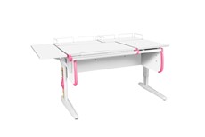 Растущий стол 1/75-40 (СУТ.25) + Polka_z 1/600 (2 шт.) + Polka_b 1/550 белый/белый/розовый в Нефтеюганске