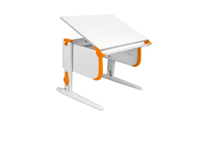 Детский стол-трансформер 1/75 (СУТ.24) белый/белый/Оранжевый в Оренбурге - изображение 1
