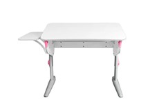 Детский стол-трансформер 5/100 (СУТ.46) + Polka_b 5/550 Рамух белый/серый/розовый в Самаре