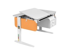 Детский стол-трансформер L/70-45 (СУТ.62)  + Tumba 7 белый-оранжевый/белый/белый с лотком в Рязани
