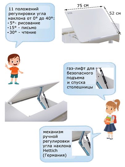 Детский стол-трансформер Лидер, цвет Белый/Белый/Зеленый в Волгограде - изображение 3