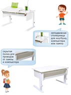 Детский стол-трансформер Лидер, цвет Белый/Белый/Зеленый в Оренбурге - предосмотр 7