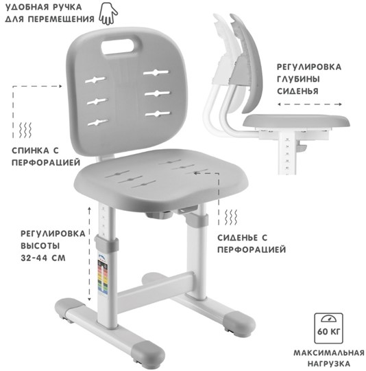 Парта-трансформер SET Holto-2 серый в Тольятти - изображение 5