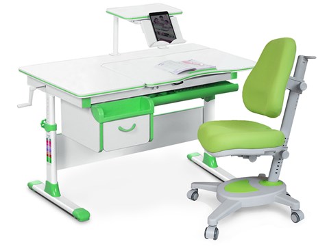 Комплект растущая парта Mealux EVO-40 Z и кресло Onyx Y-110 KZ зеленый в Салехарде - изображение