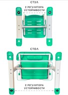 Растущая парта и растущий стул SET HOLTO-17А, зеленый в Липецке - предосмотр 12