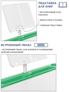 Растущая парта и растущий стул SET HOLTO-17А, зеленый в Екатеринбурге - предосмотр 6