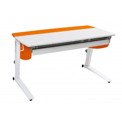 Детский стол-трансформер Прайм с ящиком из ЛДСП, цвет Белый/Оранжевый в Йошкар-Оле - изображение