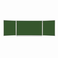 Доска  для мела 3-х элементная 100х150/300 см, 5 рабочих поверхностей, зеленая, BRAUBERG, 231707 в Саратове